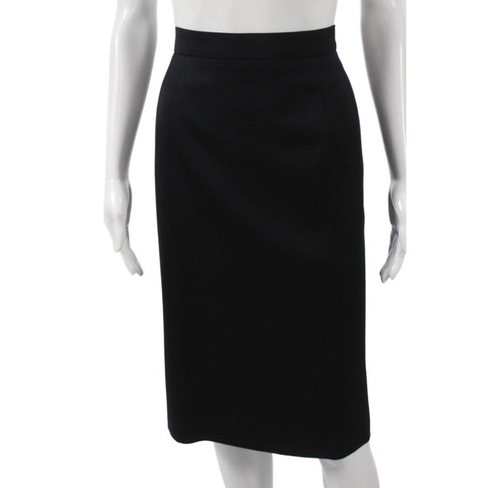 Escada Margaretha Ley Women Straight Pencil Wool Skirt Black Size 42